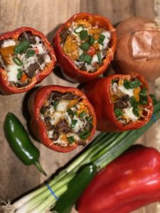 Venison Stuffed Peppers Cooked