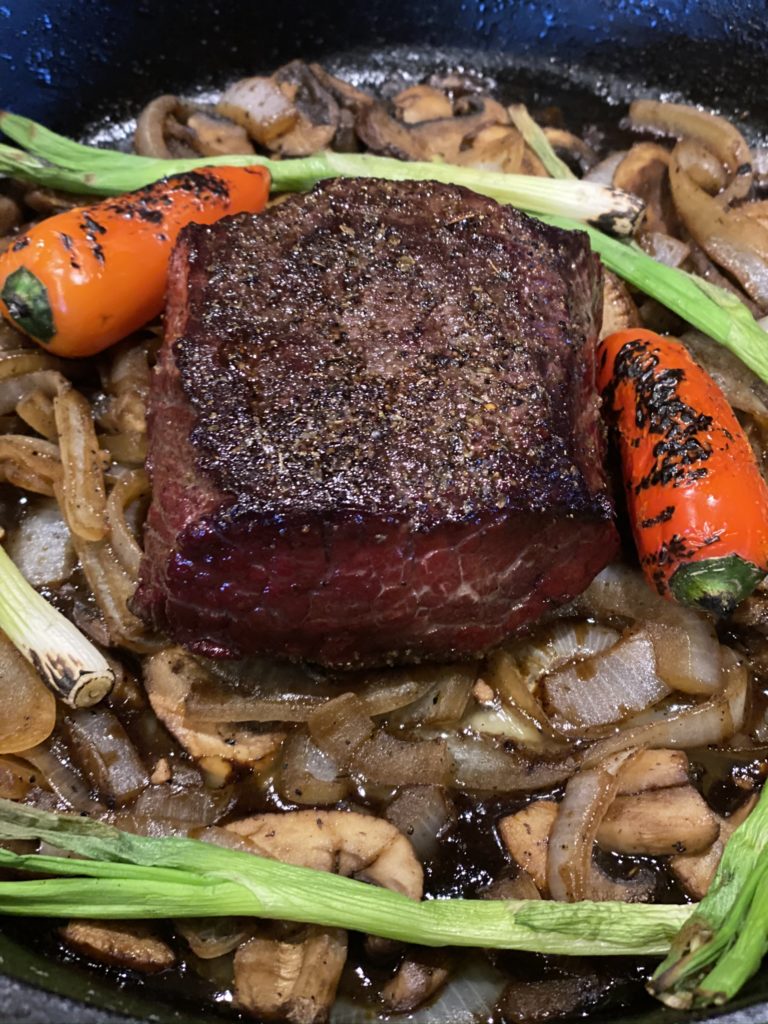 Elk Steak With Balsamic Mushrooms & Onions - From Field to Table