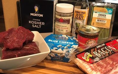 Grilled Elk Chops With Bacon Jam & Gorgonzola